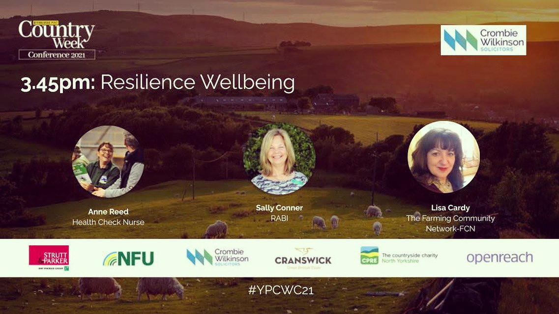 Pleased to be taking part in the Resilience Wellbeing Session @yorkshirepost Country Week Conference on Wednesday 6th October. Sign up now www.CountryWeek conference.co.uk #YPCWC21