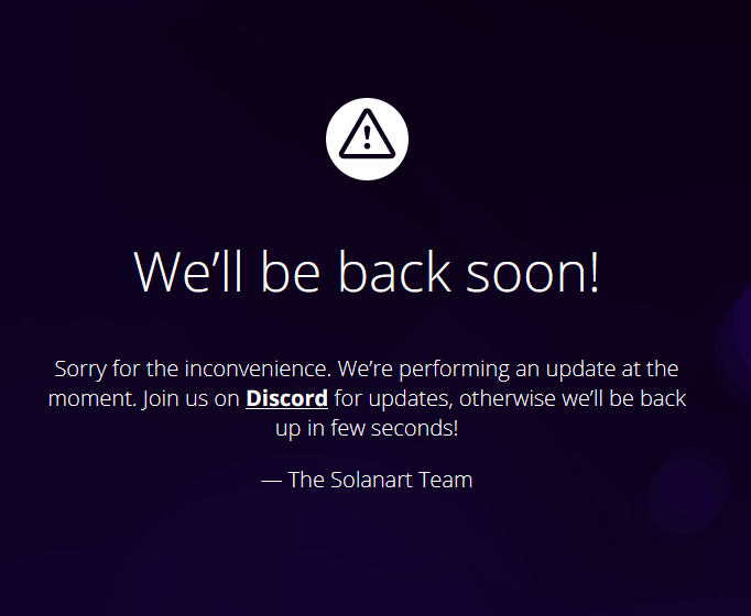 cryptobullfish's tweet photo. solanart is dead 
looks like @CyberFrogsNFT broke it 😂
probably nothin...
few https://t.co/xczlPB53Le