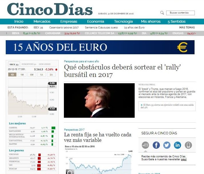 _Vicki21's tweet photo. Siguiendo con diarios económicos destaco el diseño del medio español "Cinco Días". Con solo cinco años de diferencia entre portadas (2016-2021) se aprecian grandes diferencias. La más evidente es el espacio que ocupa la publicidad, superior en la actualidad.
#periodismodigital https://t.co/dHitIIWAwP