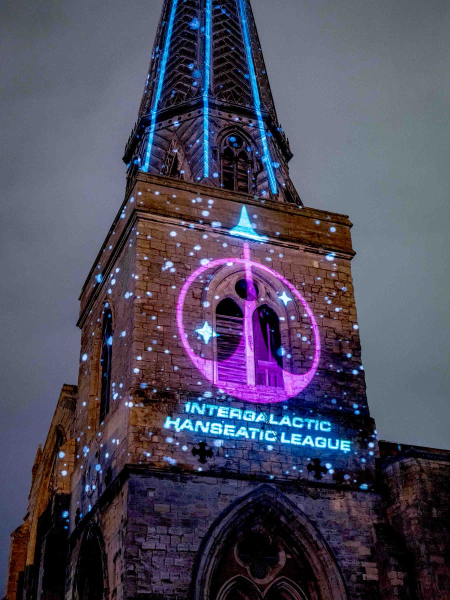 #kingslynn is all lit up! Visit the town after dark to 17 Oct to see the amazing illuminations, PLAY the two-player game on Greyfriars Tower & INTERACT with the Intergalactic Synthesizer //  more info the-ihl.com

#theihlkl #whatisthemindshift #playable #art