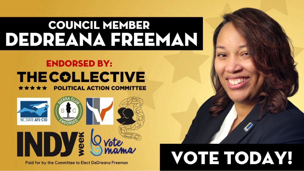 Today is Primary Election Day in Durham - Your Vote Matters! Polls are open 6:30 AM to 7:30 PM. Check your voting location here: vt.ncsbe.gov/RegLkup/. Go vote! #Vote2021 #bullcity #United4Durham