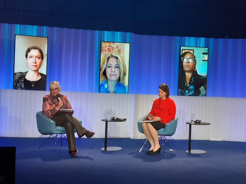 CanadaOECD's tweet photo. As co-chair of #OECD Friends of #GenderEquality &amp; Friends of #GoingDigital,🍁 Amb Chenette was delighted to moderate a panel on Addressing Digital #Gender Divides this morning on the margin of the 2021 Ministerial Council Meeting that takes place in Paris 🇫🇷. https://t.co/Sb3W3l5psh