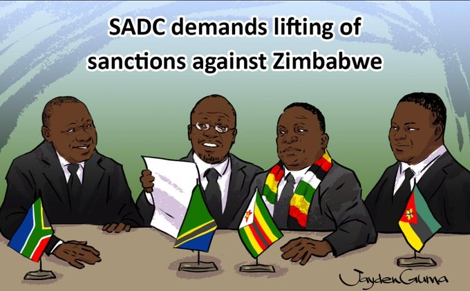 VulindlelaNdab2's tweet photo. #zimsanctionsmustgo 

@SADC_News reiterates its call for the removal of all forms of sanctions imposed on #Zimbabwe to pave way for socio-economic transformation &amp; economic development of our country @usembassyharare @zanupf_patriots @ZANUPF_Official @Jamwanda2 @KMutisi https://t.co/bzRAPaCGSU