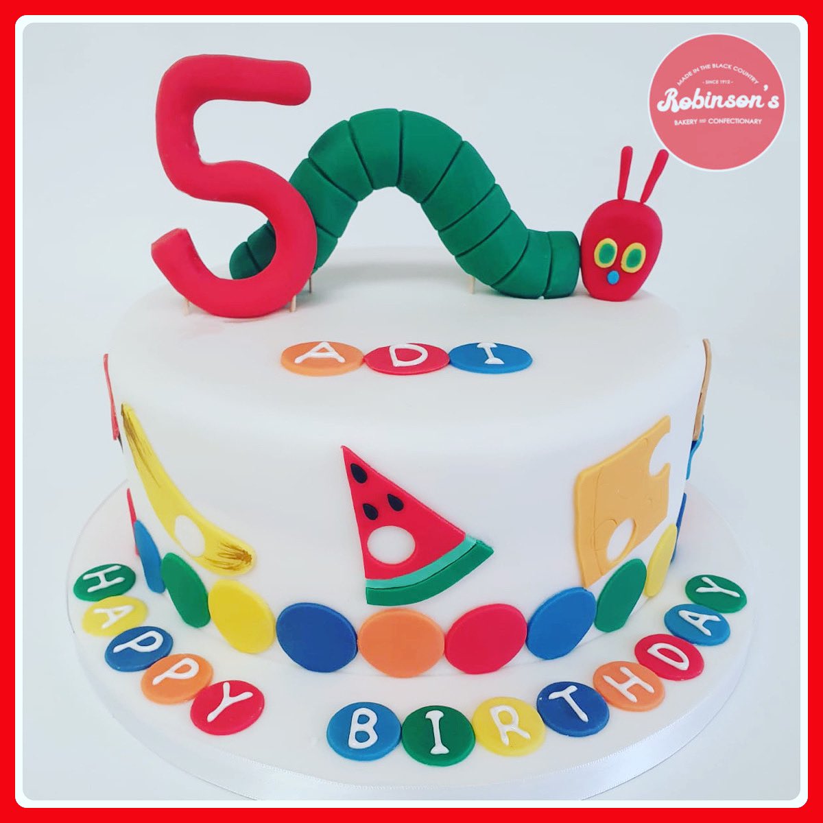 The very hungry catapillar has been around a lot longer than #colinvscuthbert And still hungry 😊 #bespokecakes #theveryhungrycaterpillar #cake #bakery #robinsonsbakery #westmidlands