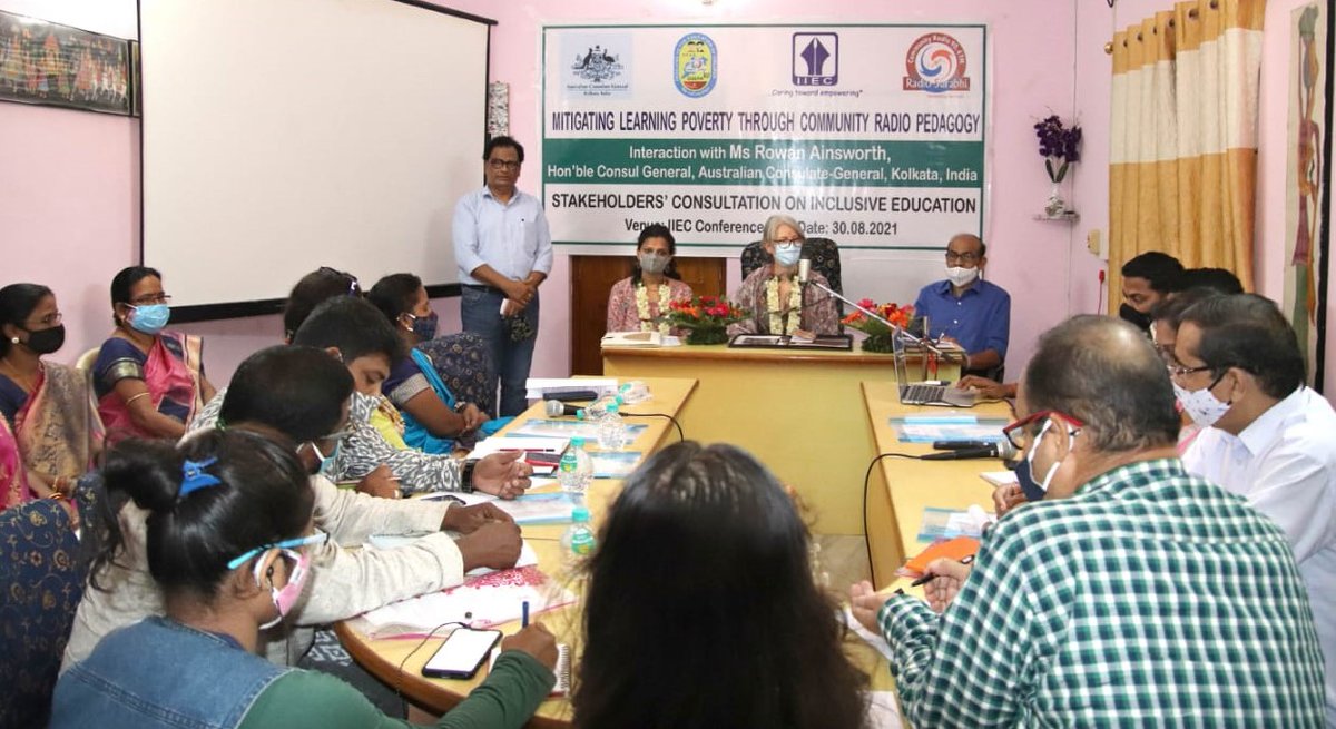 AusCGKolkata's tweet photo. On #worldteachersday remembering my visit to the Indian Institute of Education and Care @OfInstitue and meeting their imaginative and enthusiastic teachers who are opening up the world for visually impaired children. 
#teacherappreciationweek https://t.co/PzPsGEUIuK