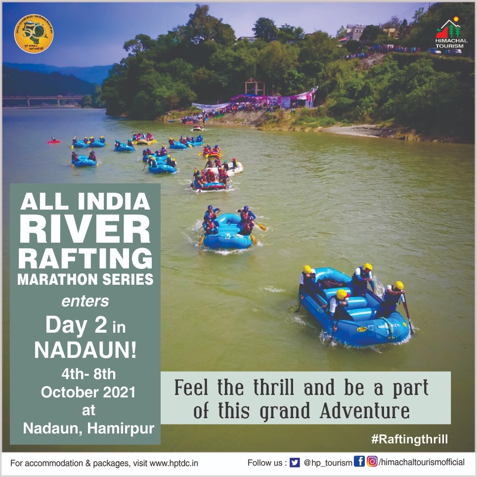 hp_tourism's tweet photo. Feel the thrill and be a part of this grand adventure.
2nd day of 𝗔𝗹𝗹 ����𝗻𝗱𝗶𝗮 𝗥𝗶𝘃𝗲𝗿 𝗥𝗮𝗳𝘁𝗶𝗻𝗴 𝗠𝗮𝗿𝗮𝘁𝗵𝗼𝗻 𝗦𝗲𝗿𝗶𝗲𝘀 𝗮𝘁 𝗡𝗮𝗱𝗮𝘂𝗻, in Hamirpur district of Himachal Pradesh.
#RaftingThrill #himachaltourismofficial #adventuredestination #watersports https://t.co/vXcUEPNSI1