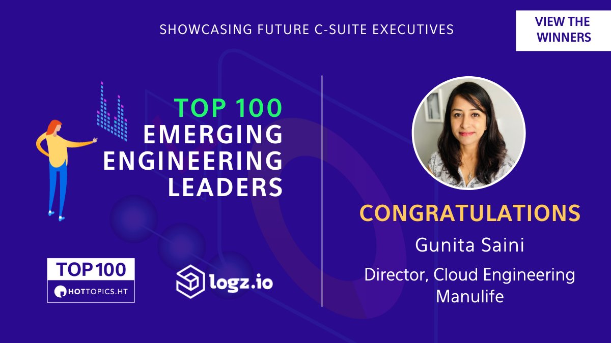 HotTopicsHT's tweet photo. Gunita Saini is the Director, Cloud Engineering at @Manulife, a Canadian financial services group.
View the #EE100 here: https://t.co/BmCfZGz5pa
Partnered with @logzio. https://t.co/QxaSTtiYiI