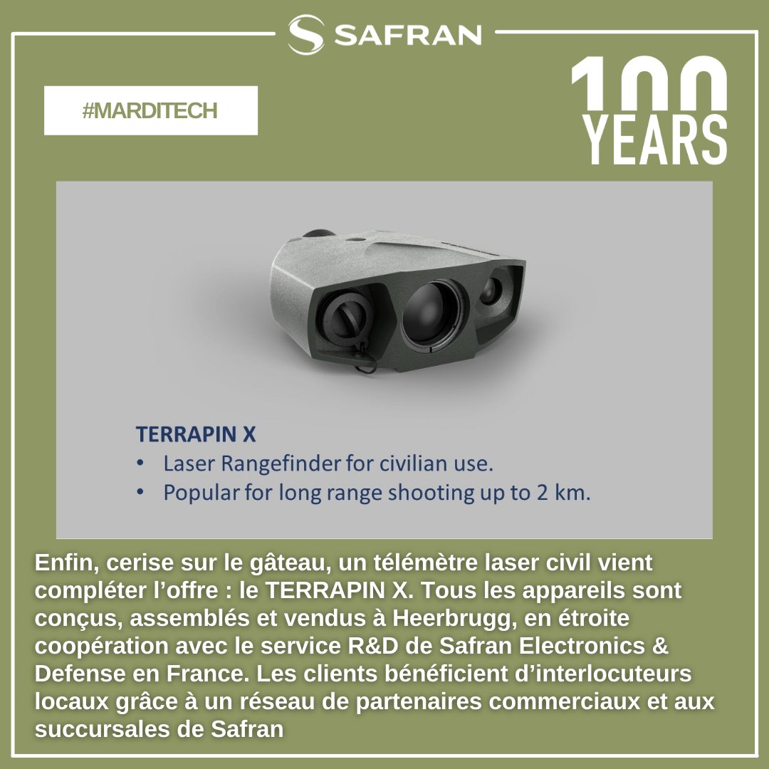 SafranElecDef's tweet photo. Nous fêtons les 100 ans d'expertise de Safran Vectronix mais que propose exactement cette filiale de Safran Electronics &amp; Defense ? 

Revenez demain pour en savoir plus sur les applications typiques de nos solutions.
#MardiTech #SafranVectronix100ans https://t.co/RxEr1BfdmD