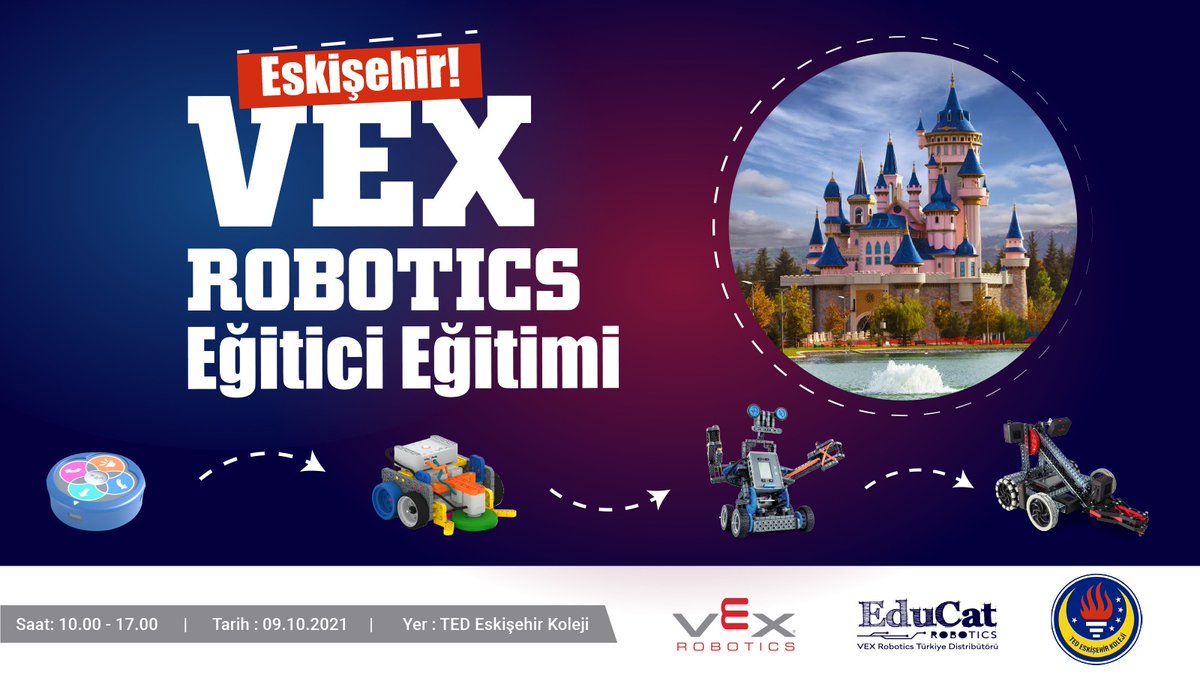 Vex Robotics turnuvaları öncesinde mentör eğitimleri başlıyor. Bu hafta eskişehir’deyiz! <a href="/TedEskisehir/">TED Eskişehir Koleji</a> 

Eğitime katılmak için  Pandemi koşulları nedeniyle kontenjan sınırlaması olacaktır, eğitim ücretsizdir.
forms.office.com/r/5VcendHSvZ

#VEXRobotics #Kodlama #STEM #educatrobotics