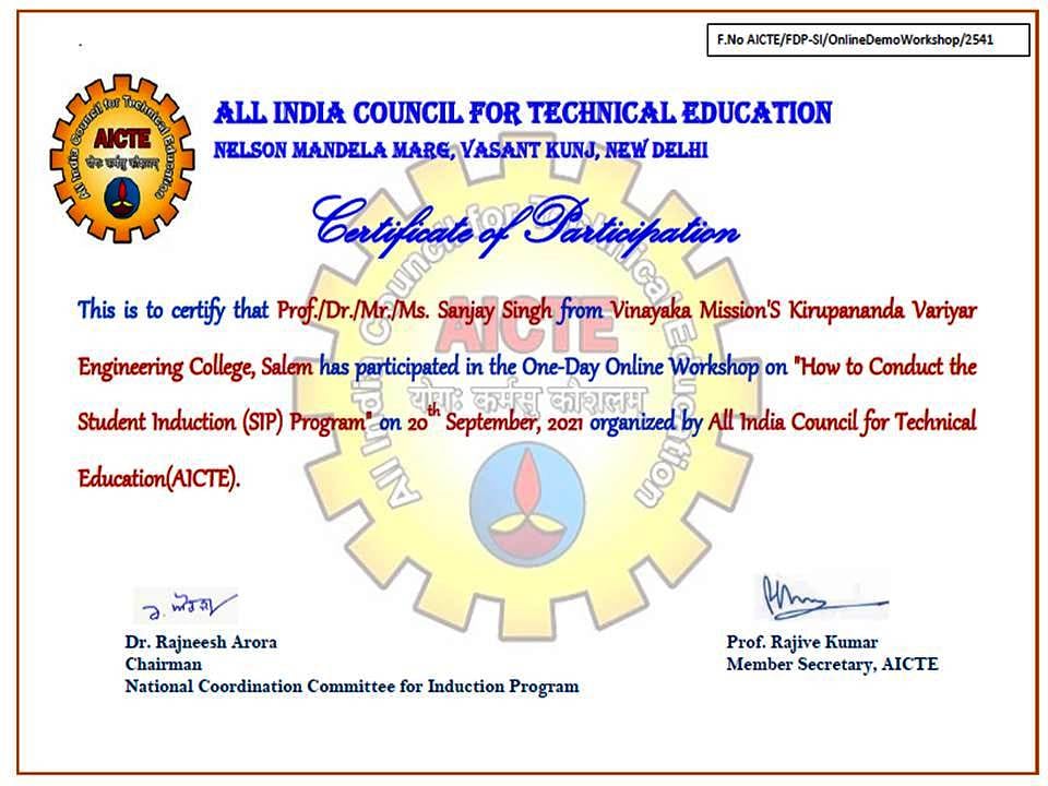 SanjayS14148183's tweet image. #StudentInductionProgramme #AICTE #Workshop #20Sep2021