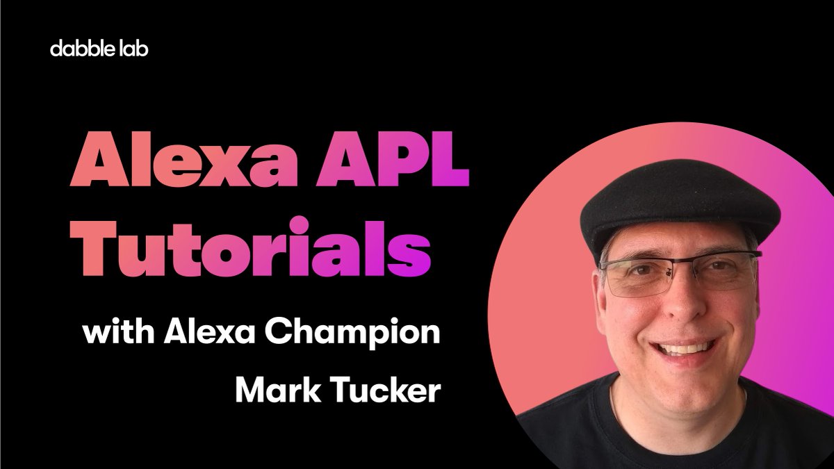 dabblelab's tweet image. Exciting news! We just released the first tutorial of a series on Alexa APL containers with the one and only @marktucker!
#DabbleLab #AlexaAPL #AlexaChampion #AlexaTutorials
youtu.be/WDLtlEfjHnc