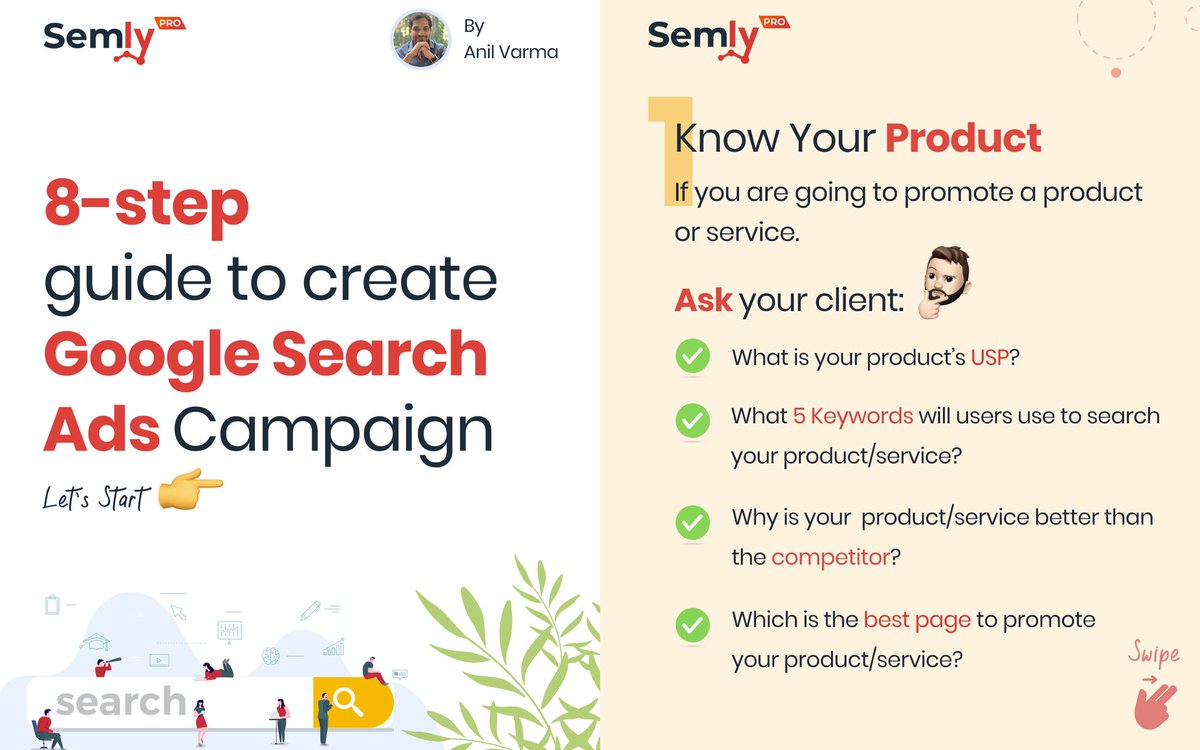 SemlyPro's tweet photo. Here is a comprehensive 8 Step Guide to Create Google Search Ads Campaigns.
#googleads #ppc #searchenginemarketing #digitalmarketing #semlypro https://t.co/tbPqRD951k