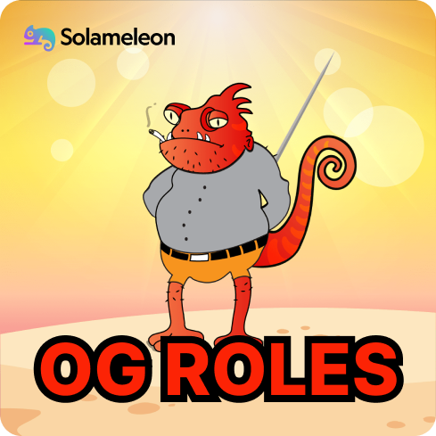 Solameleon's tweet photo. 🙀You wanted more OG, you got it🙀

We're giving away 5 more OG roles

1️⃣  Reach Level 7 in https://t.co/Qo4oEbgeLS
2️⃣  You will then see a super-secret OG 2.0 channel
3️⃣  React with 🎉 

Oh and we're giving 5 OG roles away every day until our mint day Friday!

#SolanaNFT #NFTs https://t.co/Df1085rQcR