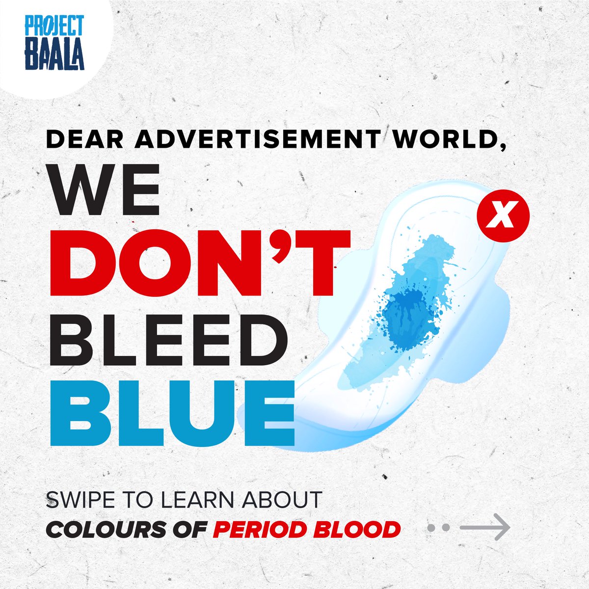 ProjectBaala's tweet photo. #DidYouKnow
The colour of your period may range from black to bright red, depending on numerous factors. Each color indicates important information about your health. #DoNote Everyone's period is different and it is essential for us to learn what is normal for our own body. https://t.co/ptmqBRVSR2