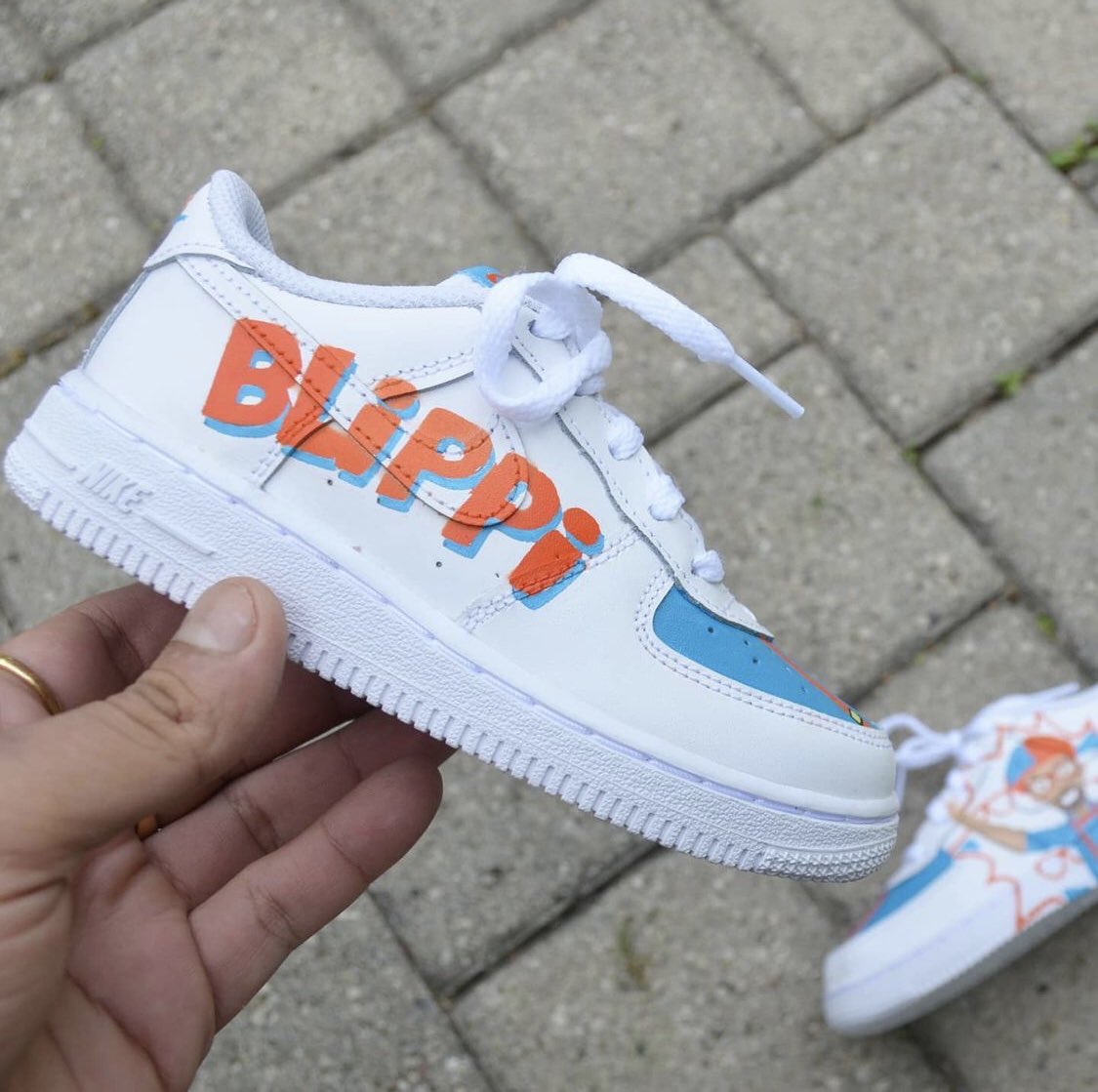 House Of SNKRZ on Twitter: "#tb had the pleasure of these custom ' Blippi' AF1s for my nieces birthday! This pair was a blast and I love how colors compliment one