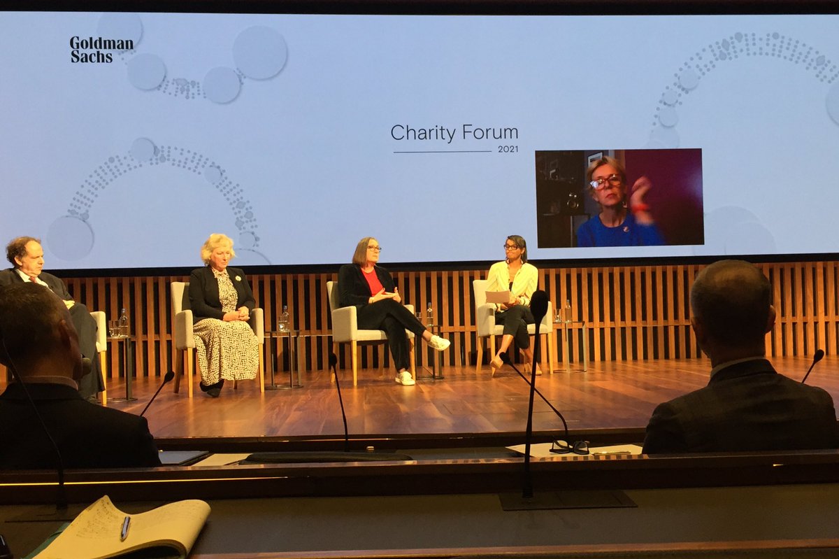 The future of conferences? @GoldmanSachs Charity Forum today, with 100 people in person and 200 online, and hybrid panel discussions. Lots of food for thought, as well as networking over pastries and coffee.