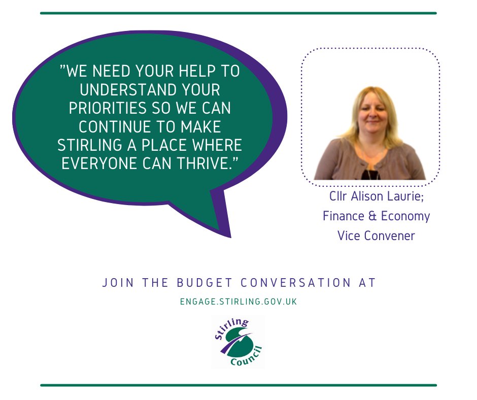 StirlingCouncil's tweet photo. The #BudgetConversation is your chance to help inform next year's budget-setting process.
🗺️Residents from #Aberfoyle to #Torbrex have already had their say.
Join the conversation now!👇
https://t.co/IOBKDB4MZr https://t.co/uQKA4Uwkvb