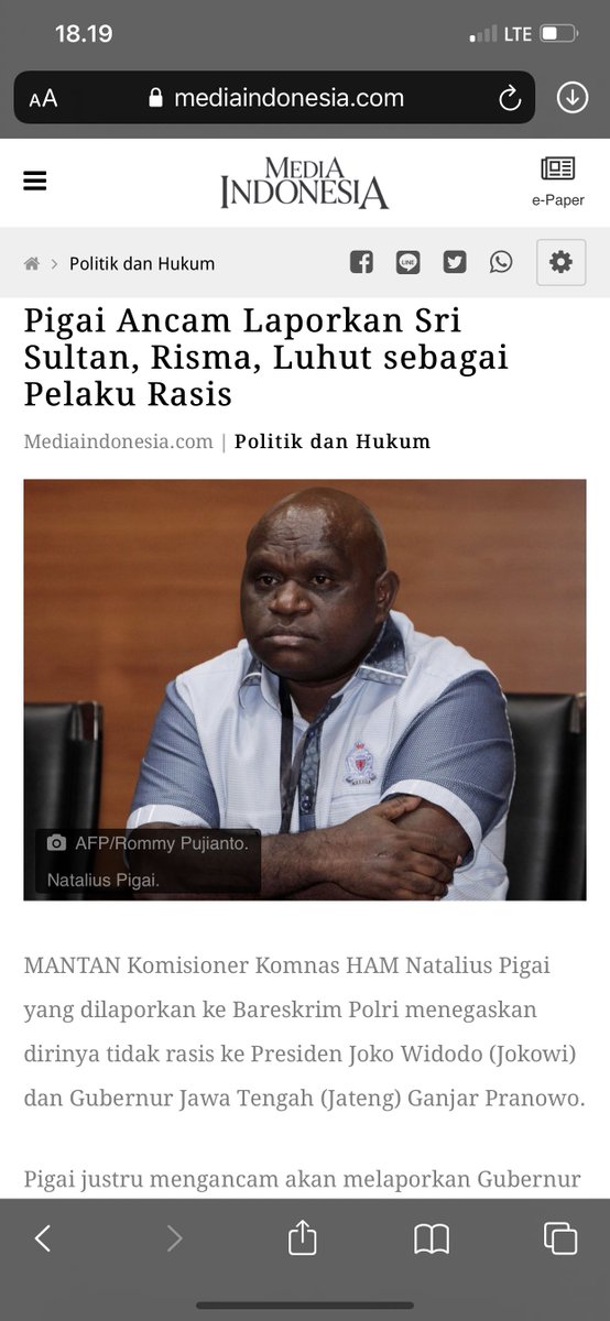OLVAH ALHAMID - CALON MENTERI 🇮🇩 AAMIIN3X (@olvaholvah) on Twitter photo Jd komika aja, Pak. Gausah jadi politikus. Bapak kocak banget soalnya <a href="/NataliusPigai2/">NataliusPigai</a> ☺️
Yg rasis gamau dirasisin.
Semoga <a href="/Tri_Rismaharini/">Tri Rismaharini</a> LBP, Hendro, SrisultanHBX sekalian <a href="/ganjarpranowo/">Ganjar Pranowo</a> & <a href="/jokowi/">Joko Widodo</a> memproses balik juga. Biar kelar sekalian🙃
Link berita: m.mediaindonesia.com/politik-dan-hu… Jd komika aja, Pak. Gausah jadi politikus. Bapak kocak banget soalnya <a href="/NataliusPigai2/">NataliusPigai</a> ☺️
Yg rasis gamau dirasisin.
Semoga <a href="/Tri_Rismaharini/">Tri Rismaharini</a> LBP, Hendro, SrisultanHBX sekalian <a href="/ganjarpranowo/">Ganjar Pranowo</a> & <a href="/jokowi/">Joko Widodo</a> memproses balik juga. Biar kelar sekalian🙃
Link berita: m.mediaindonesia.com/politik-dan-hu…