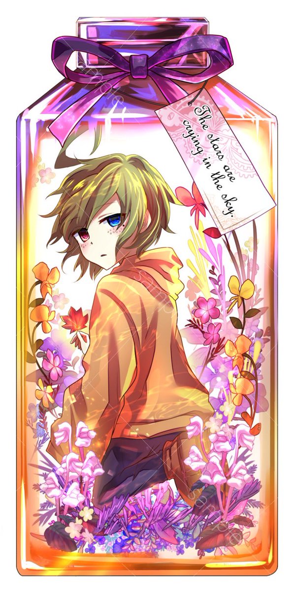 暮宙シュン ハーバリウム風ドミノストラップ＋創作イラスト集セット