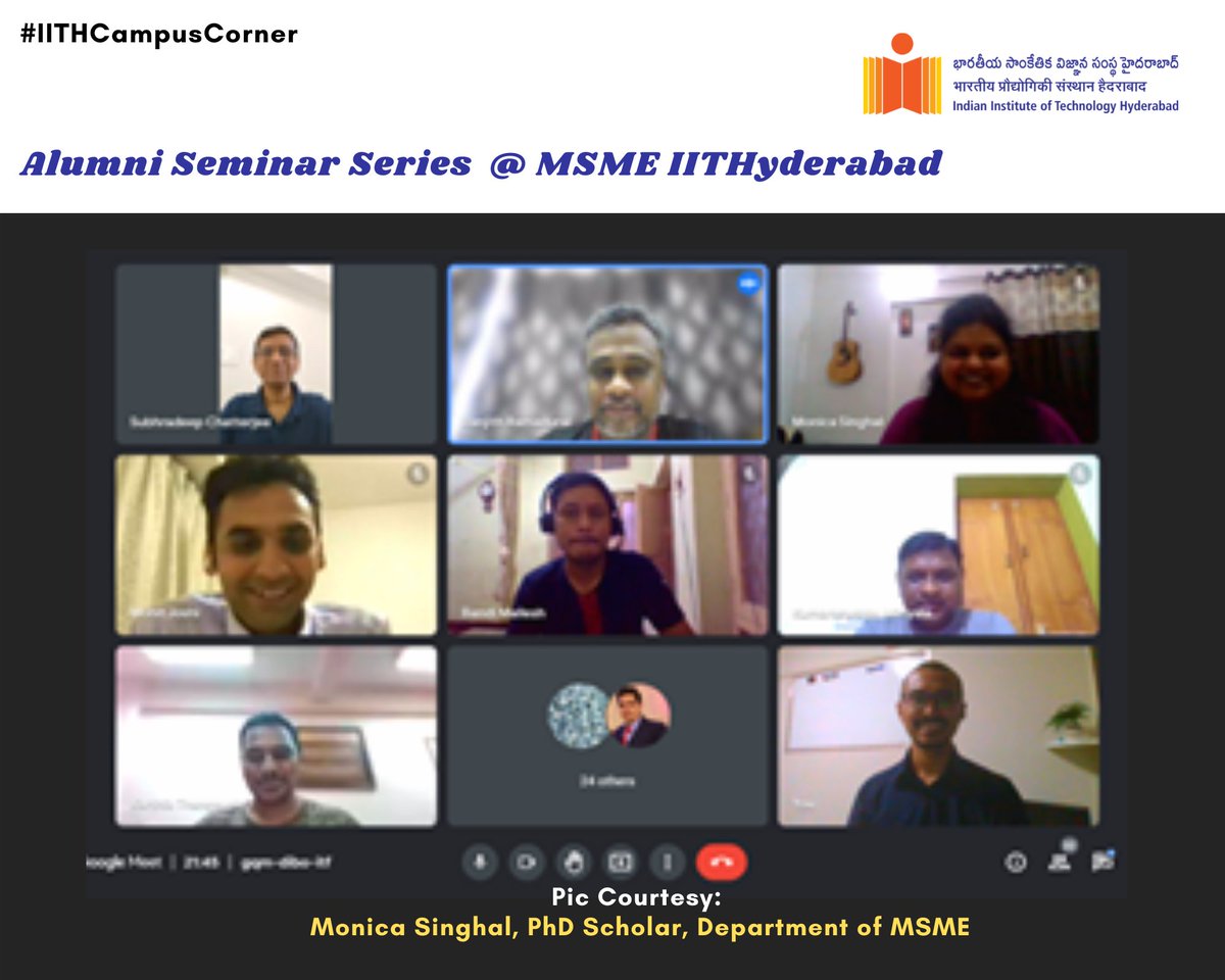 Piezoelectric material helps in the detection of Breast cancer: an expert said at an event held at <a href="/IITHyderabad/">IIT Hyderabad</a>.

Faculty at <a href="/msme_iith/">MSME IIT Hyderabad</a> &amp; Dr Swapnil Ghodke, an alumnus have taken an initiative to organize its 1st alumni seminar series. 65+ people participated in the event.