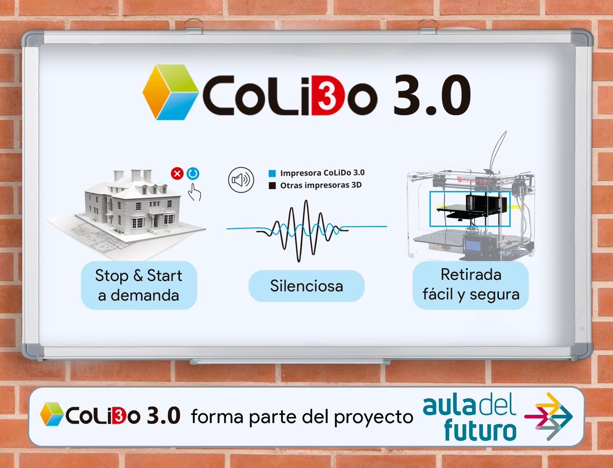 ¿Conoces estas ventajas de la CoLiDo 3.0? ❓

La impresora 3D escogida por el <a href="/educaciongob/">Ministerio de Educación, FP y Deportes</a> para formar parte del #AulaDelFuturo impulsada por <a href="/educaINTEF/">Educación INTEF</a>, presenta las característica idóneas para el entorno educativo.

Descubre la CoLiDo 3.0 en: it3d.com/impresoras-3d/…