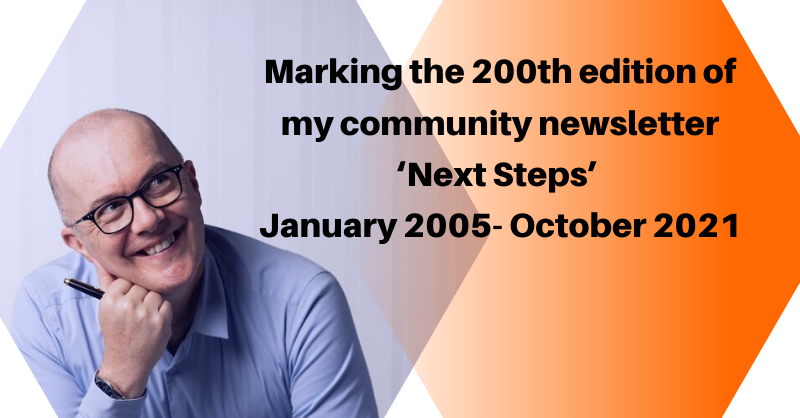JamesSweetman's tweet photo. I find it hard to believe that this week marks the 200th edition of Next Steps, my monthly community ezine. 

To celebrate this milestone you can read this special edition here https://t.co/mjSuLK88JH #jamesinsights https://t.co/vTJ38i5DAu