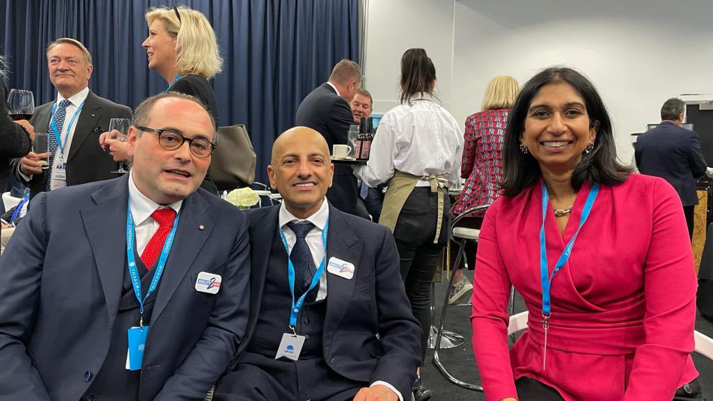 BIC Chairman, Dr Maurizio Bragagni, pleased to meet and welcome the Attorney General, Rt Hon Suella Braverman MP at the BIC reception during the #ConservativePartyConference 
#CPC21 <a href="/SuellaBraverman/">Suella Braverman</a> <a href="/bragagnimba/">Prof. Maurizio Bragagni OBE MBA</a>