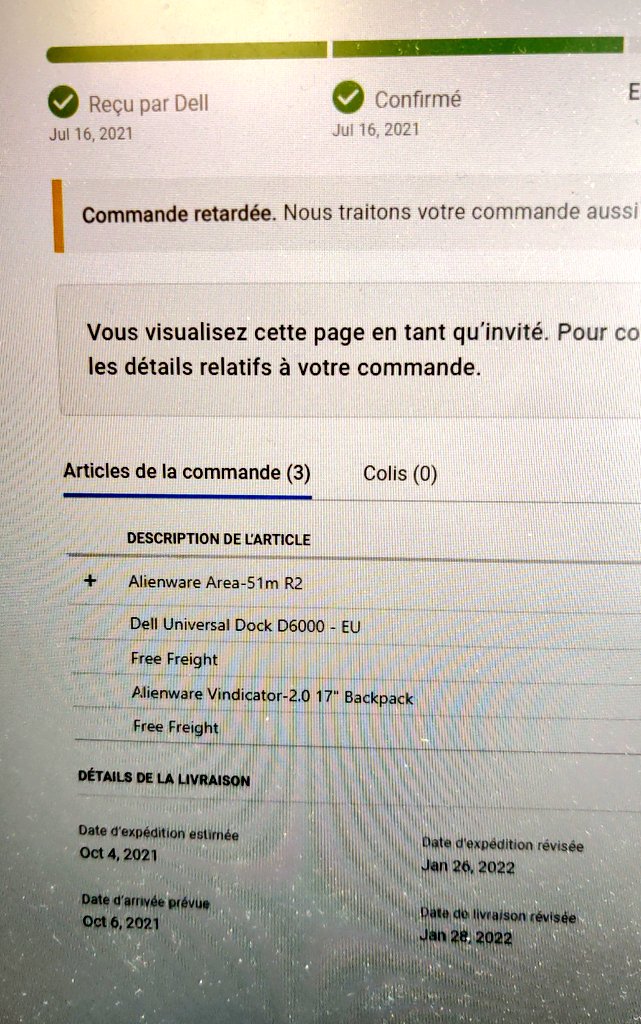 GaultierLarge's tweet photo. @AlienwareFR 6 mois pour avoir un pc alors qu il était annoncé en 15 jours sur le site, tout va bien.... https://t.co/gVZSL5pyp3