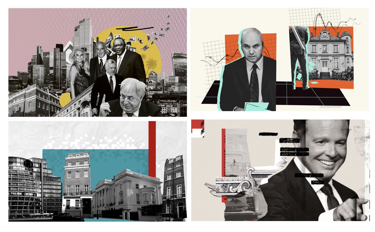 There seems to be a #pandorapapers design trend here. Clockwise from left: The Guardian, Le Monde, El País and BBC.