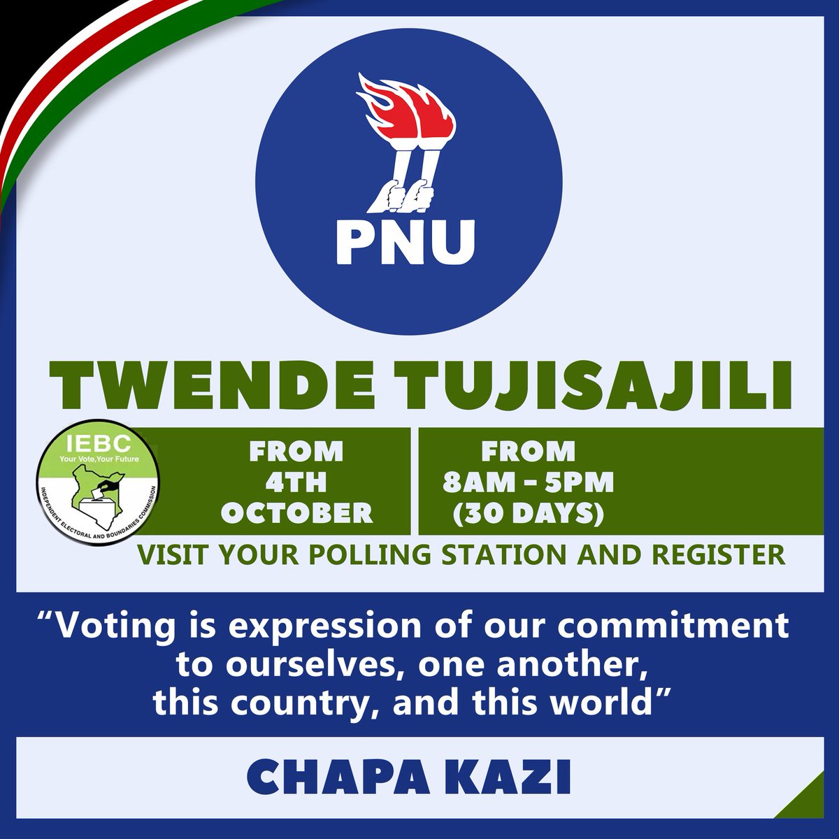 pnu_kenya's tweet photo. Twende Tujisajili!

#FormNiPNU https://t.co/V2j90340tZ