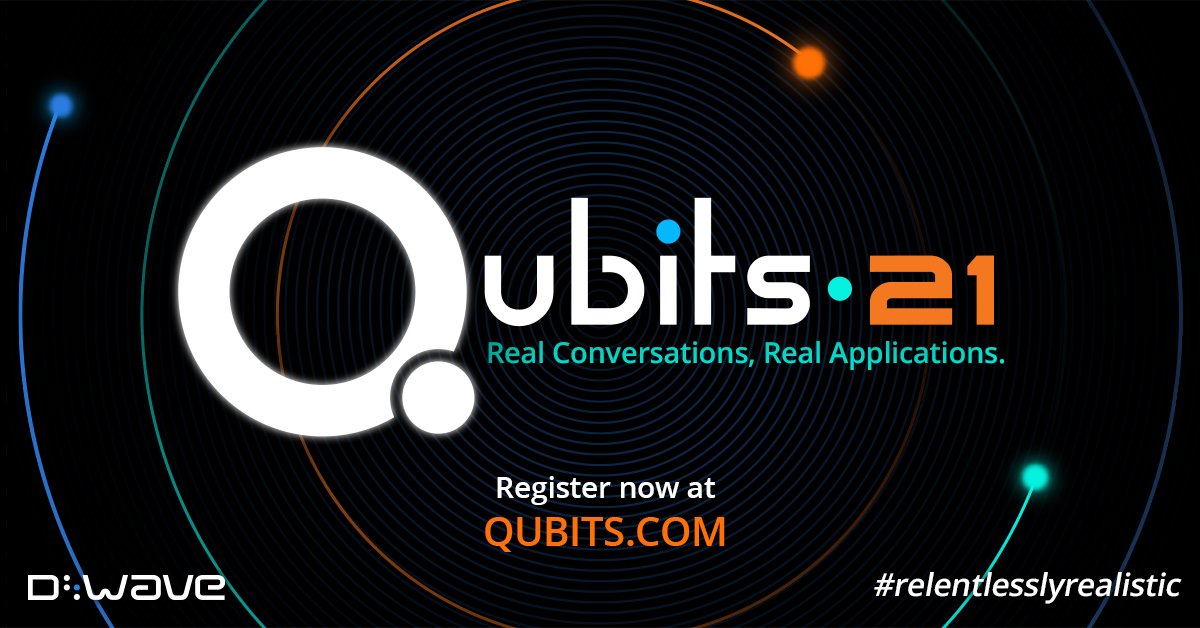 dwavequantum's tweet photo. #Qubits2021 starts today! Today’s talks are focused on D-Wave technology updates and business-critical #quantum applications across industries like finance, manufacturing, energy, and more. You won’t want to miss any of these talks from industry leaders https://t.co/s5u0gTruhY https://t.co/4FiJHiDj3D