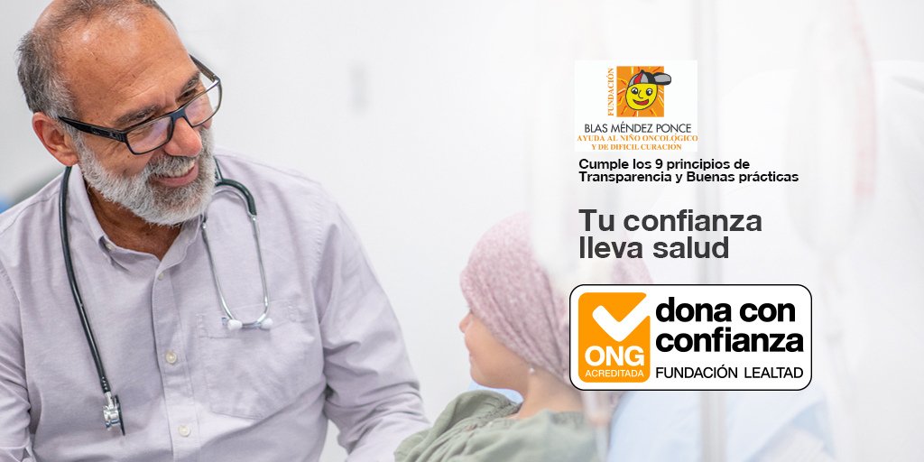 Tu confianza cuida 🧡 a los menores que se encuentran en tratamiento oncológico y/o de difícil curación mejorando su calidad de vida. 
Fundación Blas Méndez Ponce es una #ONGacreditada por #FundaciónLealtad
🧡Donar a la Fundación Blas Méndez Ponce es donar con confianza🧡