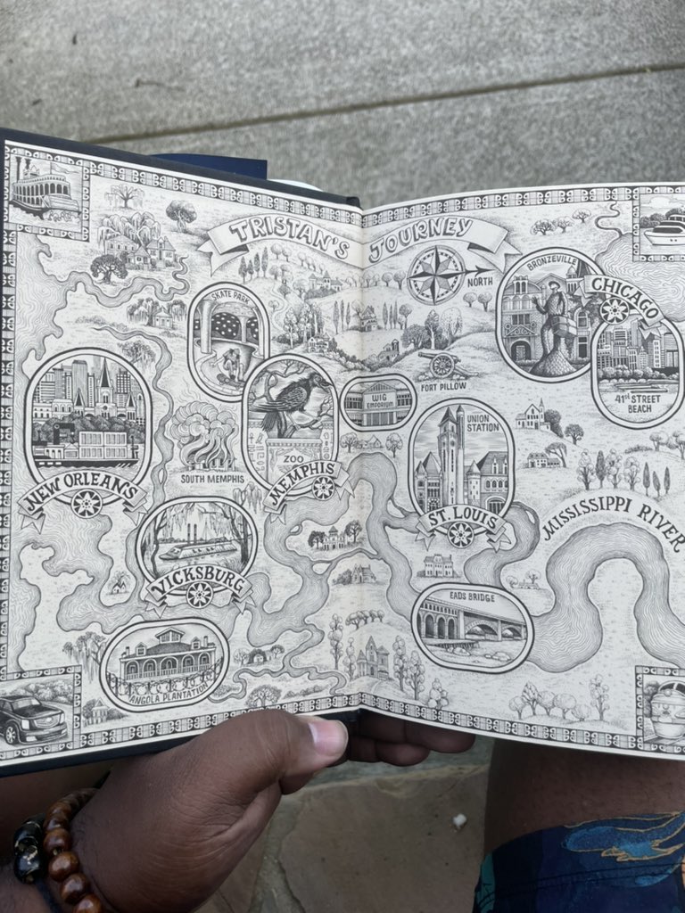 KSekouM's tweet photo. Shoutout, as always, to @EWilkersonArt and @TylerNev for the cover and design, Sveta Dorosheva for the endpaper map, and everyone at Team RRP/Disney Books for editing, marketing, publicity, and the hundreds of other jobs it takes to put a book into the world. https://t.co/avnQe6A4TU
