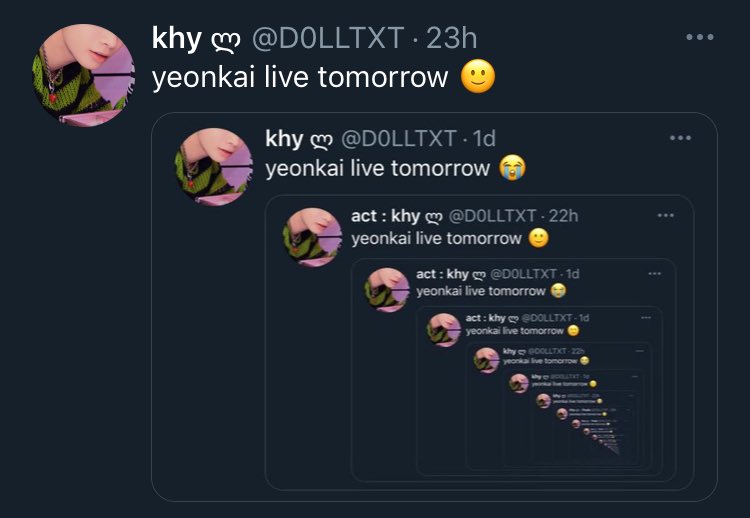 D0LLTXT's tweet photo. yeonkai live tomorrow 😭 https://t.co/peJQlUxRpZ