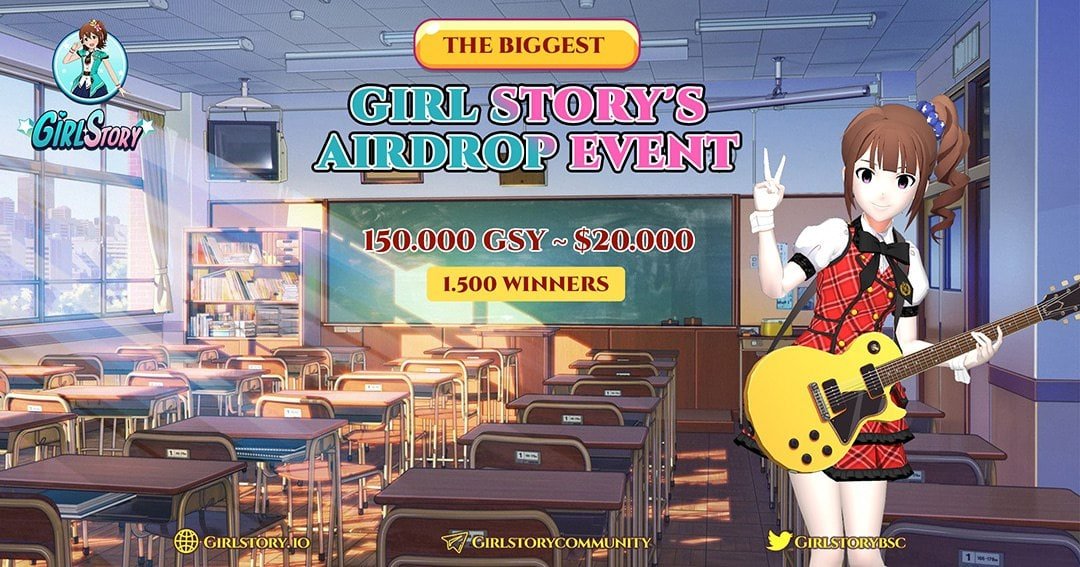 🚀 Airdrop: GirlStory
💰 Value: $ 13 (100 $GSY) 
👥 Referral: +30 Entry
📅 End Date: 12th October 2021
🏦 Distribution Date: 10 days after listing

Go to the Airdrop Page
wn.nr/6KKAGW

#Airdrop #FreeAirdrop #AirdropCrypto #CryptoTownEU