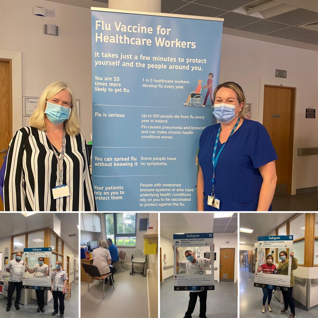 The #fluvaccine is free for all healthcare workers. Protect yourself, your family and your patients by getting the flu vaccine. #MRHTullamore launched their flu vaccine campaign today #YourBestShot #DMHGFluHeroes @claire_foley2 @NHMRHT @NurseNeilPerry