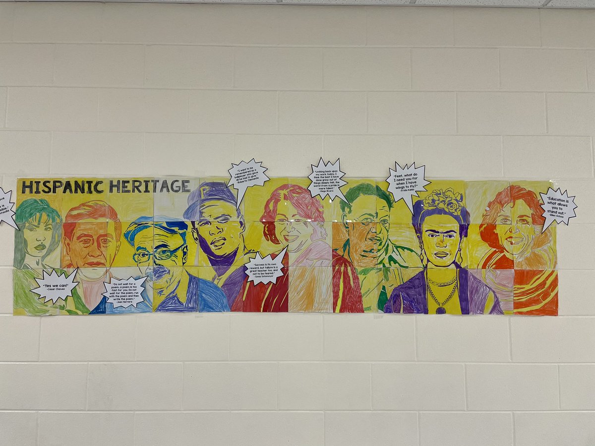 MsMedinaaaa's tweet photo. Second Grade worked so hard on this collaboration poster for Hispanic Heritage Month! 🤩 https://t.co/8TMNWfFjyK