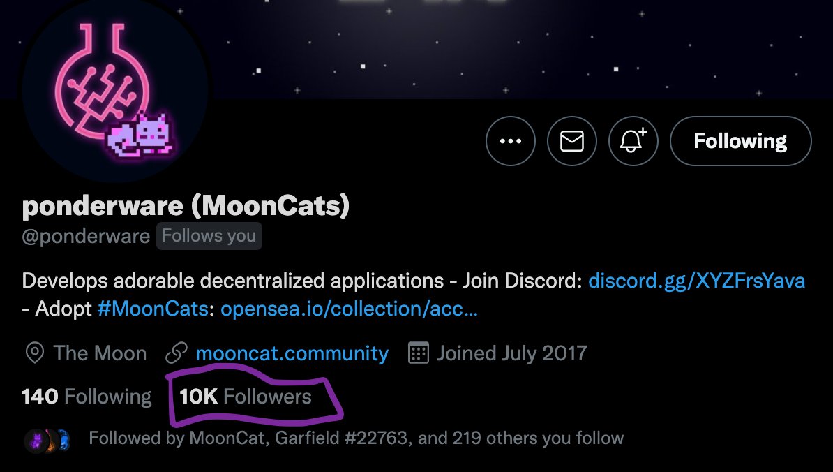 Jakegallen's tweet photo. Congrats on 10k followers @ponderware 🥳 https://t.co/6YY7LlVHZK