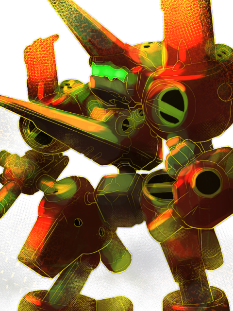 #過去絵を投げて絵を描いた気になろうキャンペーン 7、8年前のメカ・ロボものから。 