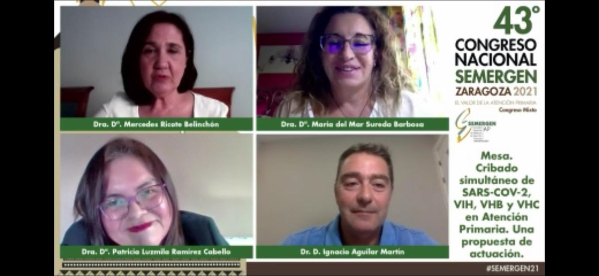 🗣La Dra. Ricote, la Dra. Sureda, la Dra. Ramires y el Dr. Aguilar nos cuentan esta propuesta de Actuación: Cribado simultáneo de SARS-COV-2, VIH, VHB y VHC en #AtencionPrimaria en el Congreso #SEMERGEN21 👏🏻 

<a href="/SEMERGENap/">SEMERGEN | Médicos de AP #SEMERGEN25</a> #gastroprimaria #Covid_19 #Hepatitis