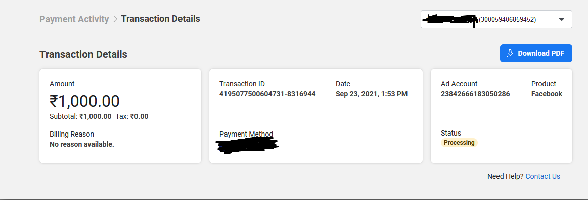 devaldarji91's tweet photo. Hello @Facebook #MarkZuckerberg 

I have added INR 3,000 on my facebook ads manager on 23rd Sep 2021 &amp; 5th Oct 2021. It is still showing under process. I tried to contact your support team, but not even single reply from your team till now. I hope you resolve my issue ASAP. https://t.co/m27wVgkMMy