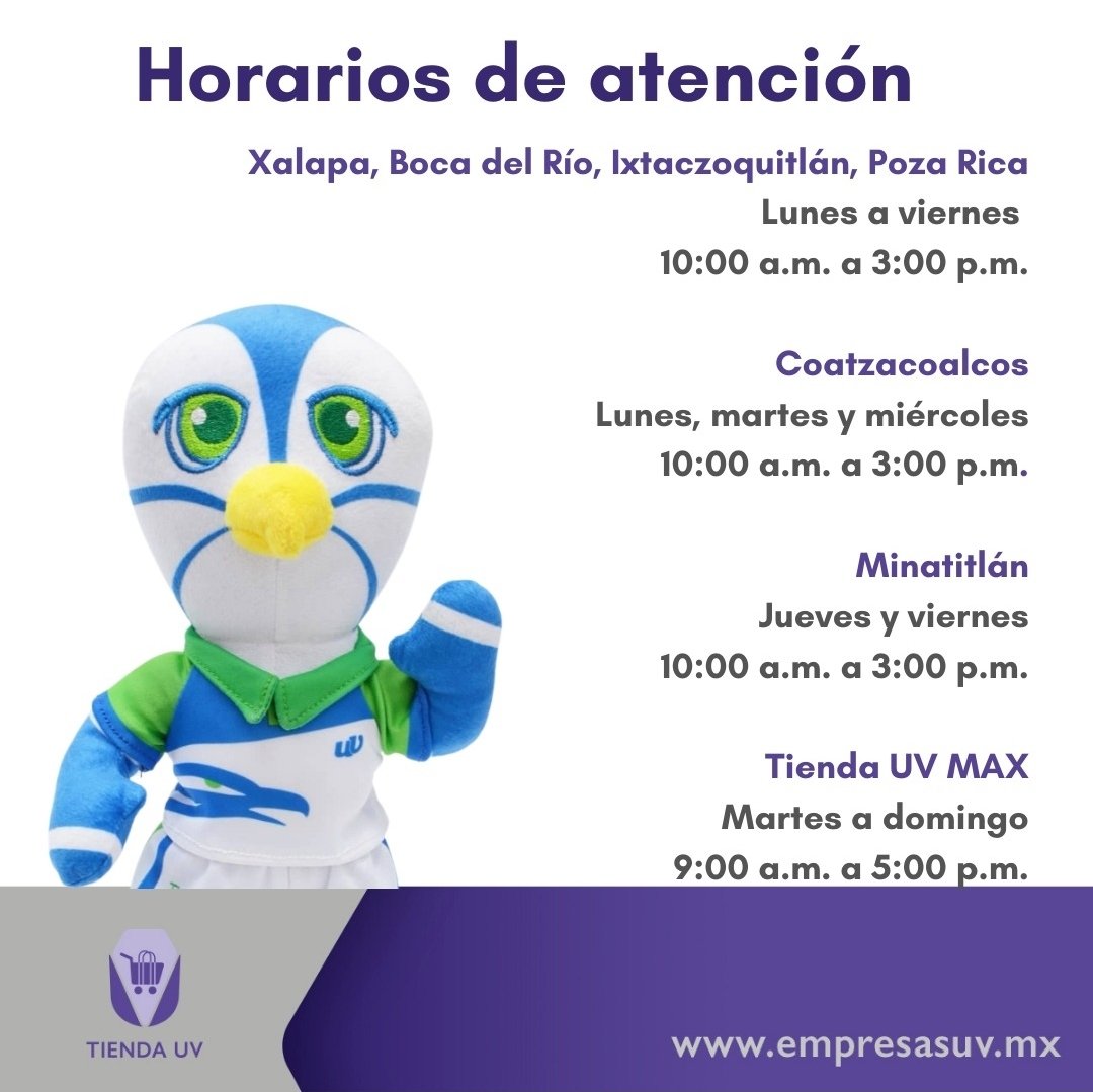 ¡Recuerda  nuestros horarios de atención! 

#EmpresasUV  #UV  #xalapa #veracruz #ixtac #pozarica #coatzacoalcos  #minatitlan #orizaba  #cordoba