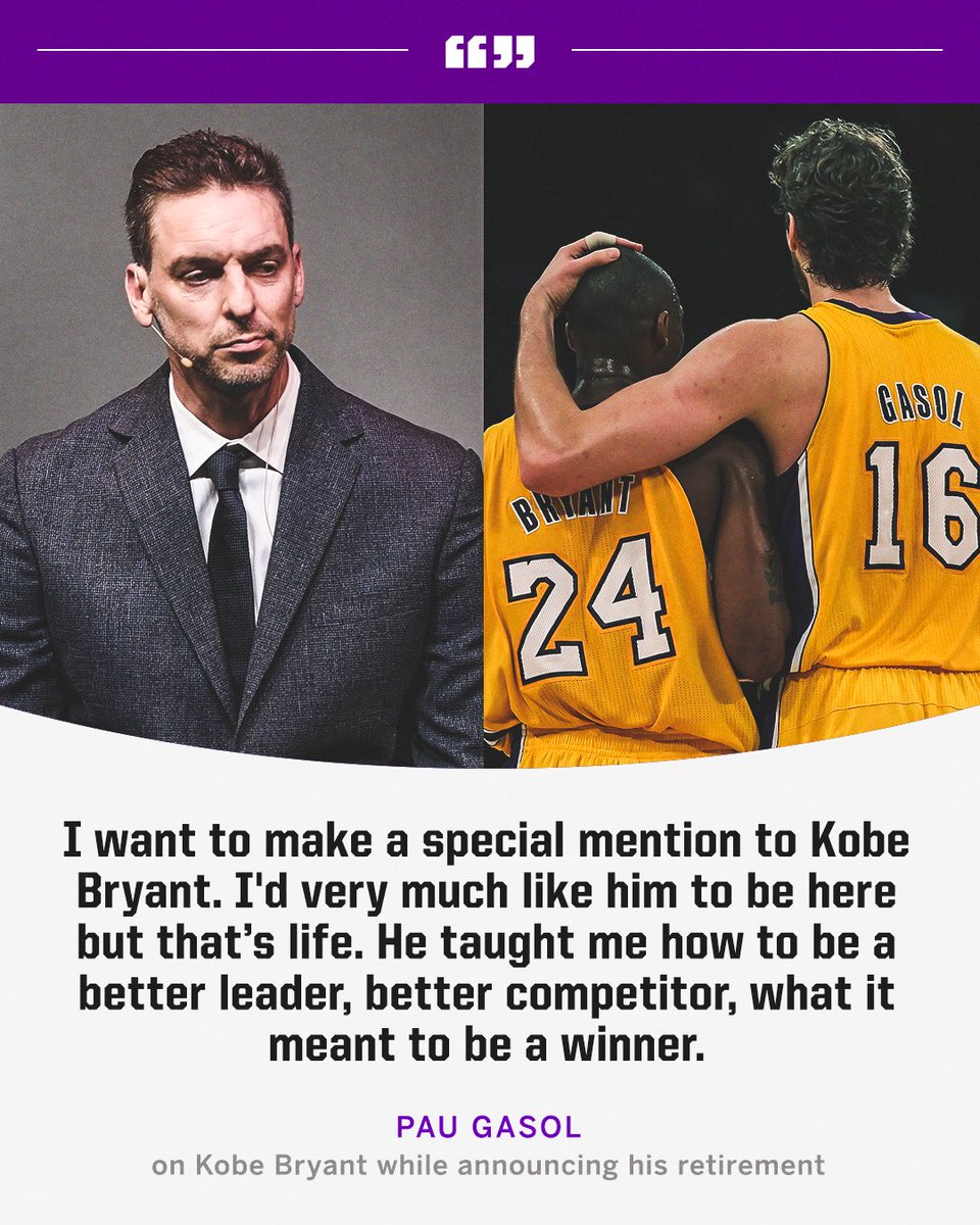 AA on X: RT @espn: In his retirement press conference, Pau Gasol reflected  on his relationship with Kobe Bryant 👏  / X