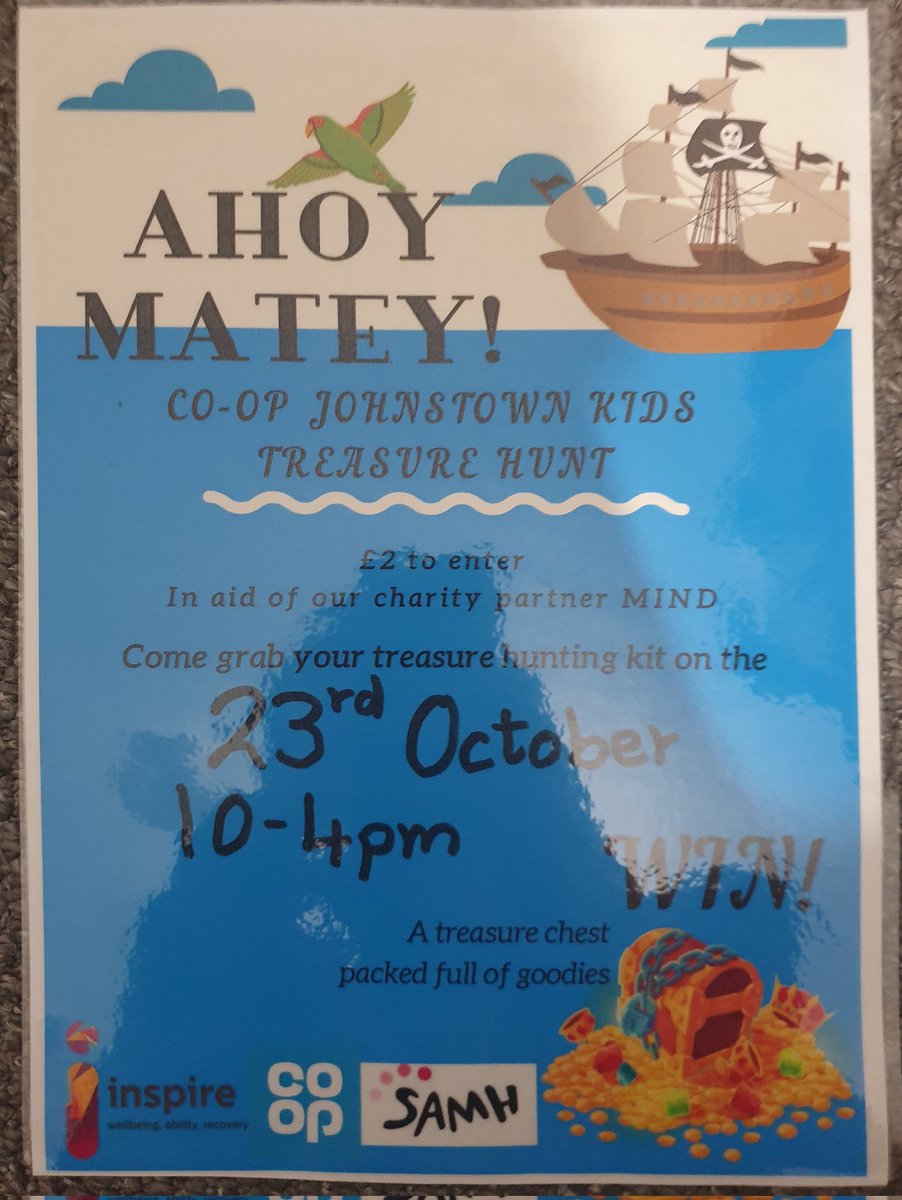 Rachelcoopmp's tweet photo. If you or anyone you know would like a chance at winning this treasure, Come instore on the 23rd to participate in our treasure hunt! In aid of @MindCharity #Itswhatwedo https://t.co/rd0veP8KhT