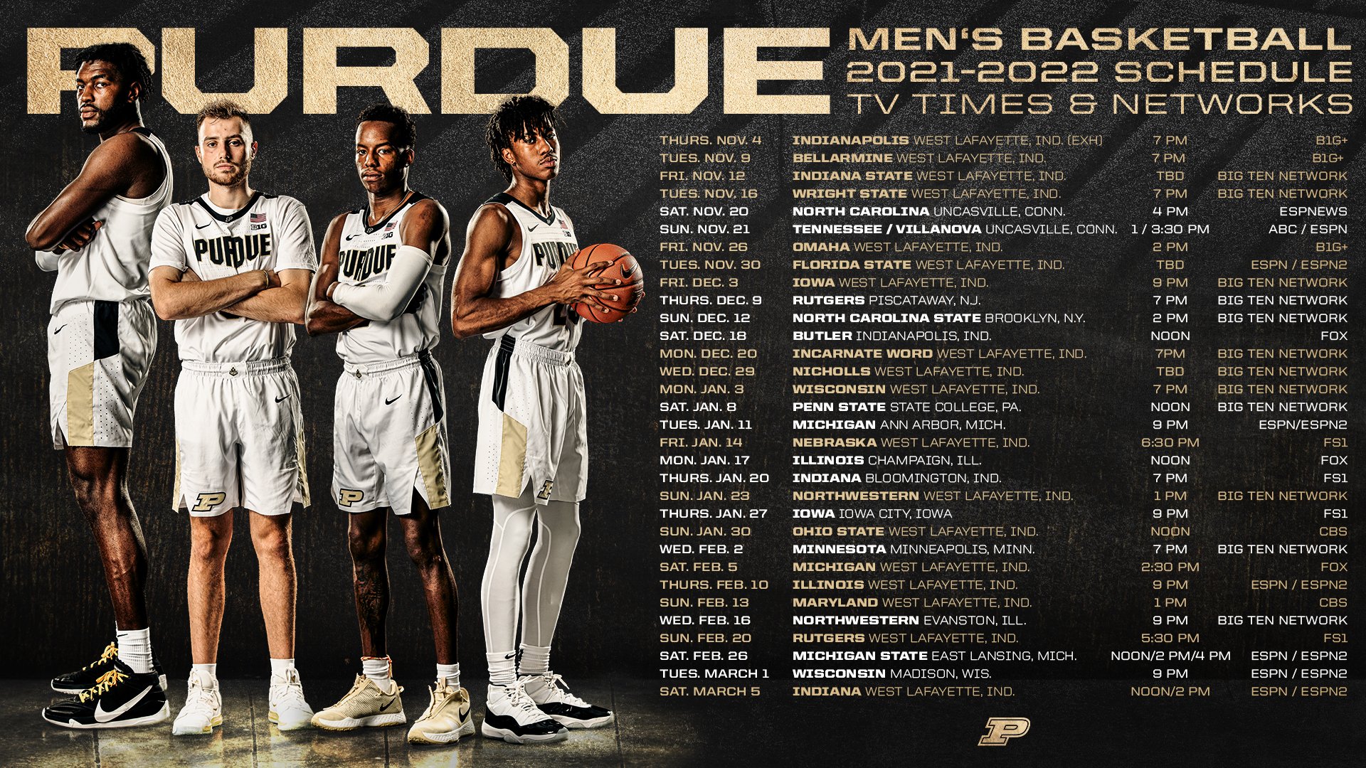 X Purdue Men s Basketball SCHEDULE NOTES We now have