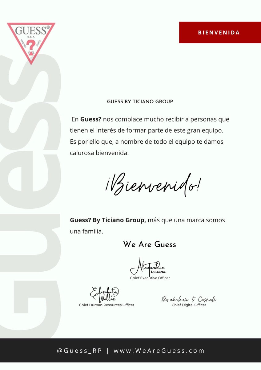 GRUMPYPAI's tweet photo. ⠀⠀⠀⠀⠀⠀⠀ ⠀⠀⠀𝐆𝐔𝐄𝐒𝐒®
Este día iniciaron las renovaciones de contrato de Guess. Me es grato, junto a la administración, seguir manteniendo a talento destacado dentro de la marca.
#WeAreGuess #GuessAlex https://t.co/QJhVZKob7H
