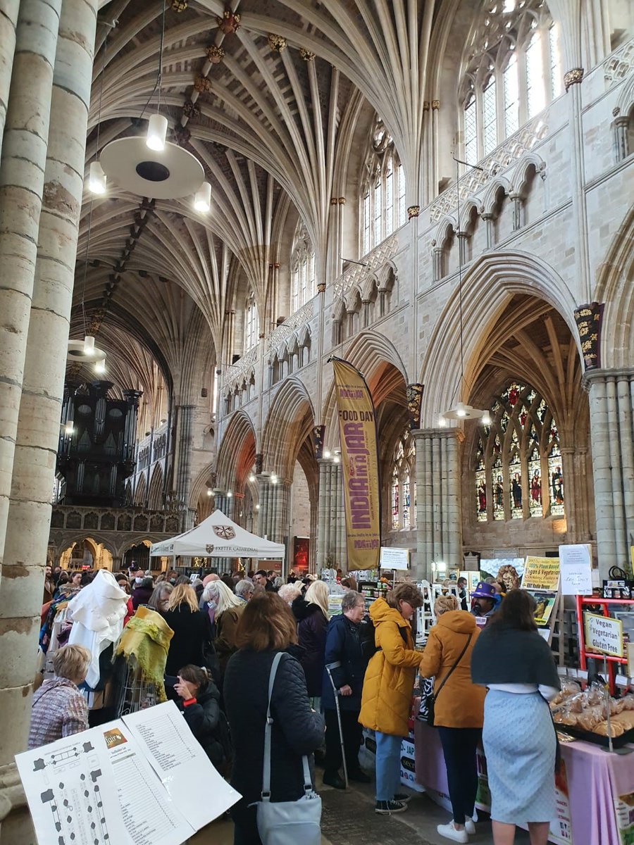Gemma, Paddy and Lisa had a festive time at the Autumn Fair at our beautiful <a href="/ExeterCathedral/">ExeterCathedral</a> today, getting in the seasonal spirit with lots of local produce on offer and even a complimentary cup of mulled wine. It's official - Christmas is coming! 🌲 
#lovewhereyoulive #Exeter