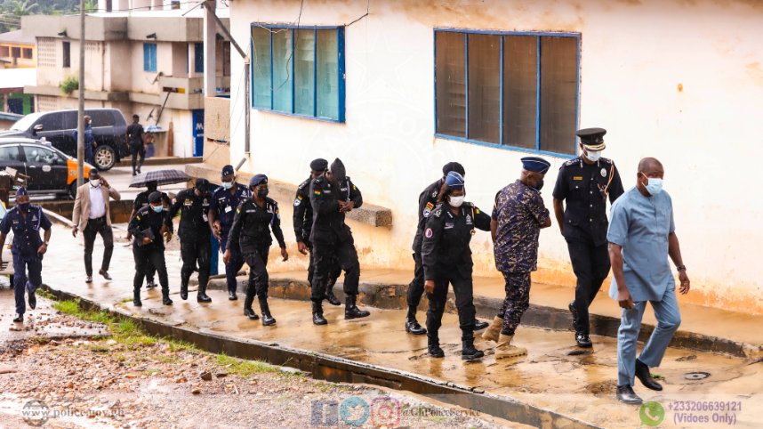 GhPoliceService's tweet photo. The Ag. IGP Dr. George Akuffo Dampare and some POMAB members paid a 36-hour working visit to Afram Plains and other areas in the Eastern Region.  (Please read more from this link)
https://t.co/L8jjswwv3g https://t.co/XhvRW6P0gE