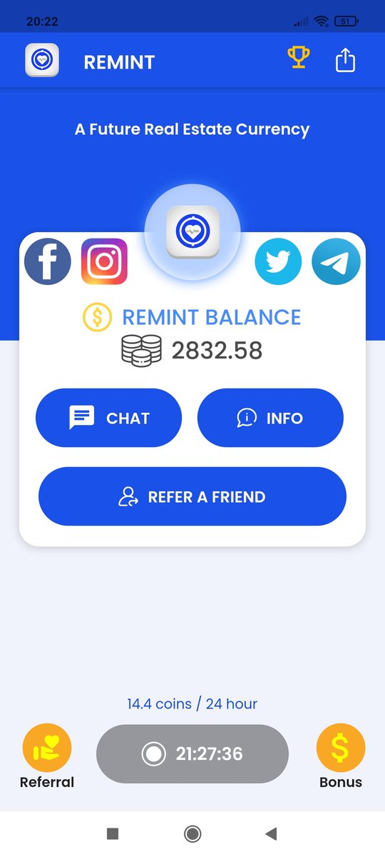 lvivandrey's tweet image. Easy free mining app remint 
Invite code : 7CO8R1K4 play.google.com/store/apps/det… 

#miningandroid #remint #freecrypto #EarnCrypto