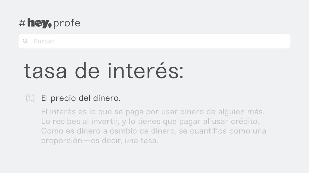 heybanco's tweet photo. El día de hoy #HeyProfe les comparte la definición de “tasa de interés” 🤓 https://t.co/wdjX7TA2rp